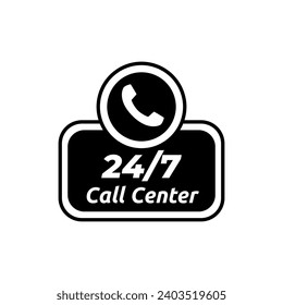 Call center vector logo template on white background
