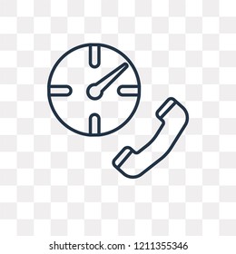 Call center vector outline icon isolated on transparent background, high quality linear Call center transparency concept can be used web and mobile