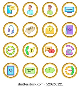 Call center vector set in cartoon style isolated on white background