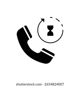 Call Center Wait Filled Icon Vector Illustration