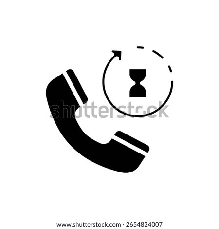 Call Center Wait Filled Icon Vector Illustration
