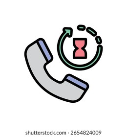 Call Center Wait Icon Vector Illustration