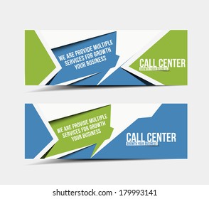 Call Center Web Banner & Header Layout Template. 