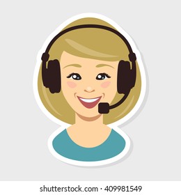 Call center. Woman