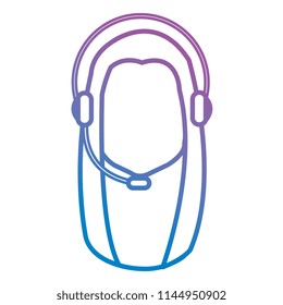 call center woman with headset character