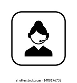 Call center woman icon symbol vector