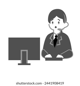 Una mujer de call center con una expresión de sorpresa