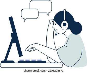 Call center worker chatting with customer. Helpdesk concept