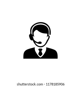 Call center worker with headset