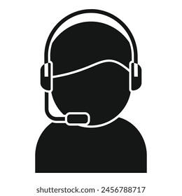 Call Center Worker-Symbol einfache Vektorgrafik. Online-Chat-Support. Tonmodelltag