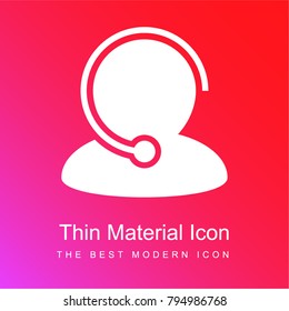 Call center worker red and pink gradient material white icon minimal design