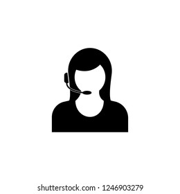 Call center worker vector icon. Assistant,callback symbol flat vector sign isolated on white background. Simple vector illustration for graphic and web design.