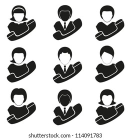 Call center.People with phone.Vector. EPS-10 (non transparent elements,non gradient)
