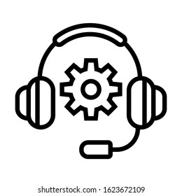 Call centre customer service icon. Simple design. Line vector. Isolate on white background.