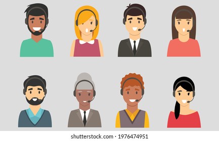 Call Centre Flat vector illustration