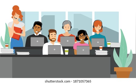 Call centre help desk young people