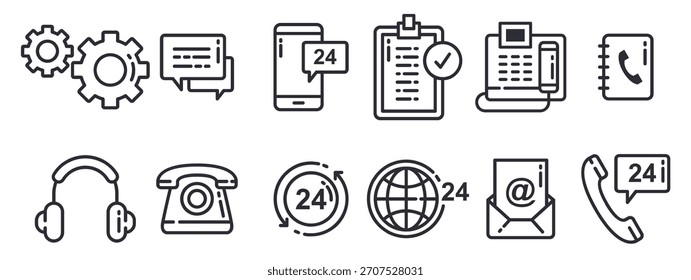 ilustração de vetor de ícones de call center