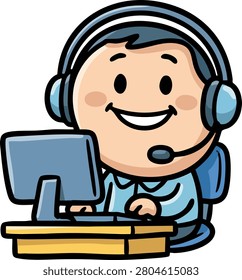 Call Centre People With happy face Vectors white background