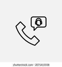 Call centre, service centre line icon design concept 