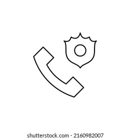 Plantilla de logotipo de Ilustración de Icono de línea delgada de llamadas, Centro, Teléfono. Idóneo Para Muchos Fines.