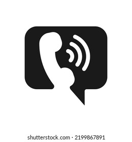 Llama y chatea. Contáctenos con un icono plano aislado en el fondo blanco. Ilustración del vector
