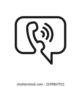 Call and chat. Contact us line icon isolated on white background. Vector illustration