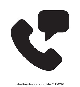 call chat glyph flat vector icon