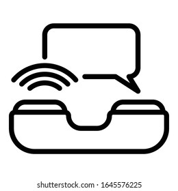 Llama al icono de ayuda del chat. Icono de ayuda de chat de esquema para diseño web aislado en fondo blanco