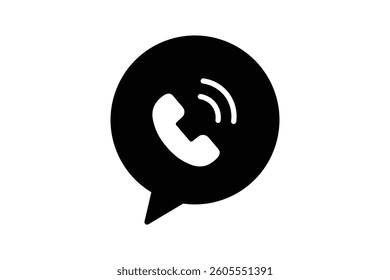 Call and Chat Icon, black viber icon, phone call icon, mobile chat sign, hotline chat symbol