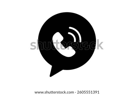 Call and Chat Icon, black viber icon, phone call icon, mobile chat sign, hotline chat symbol