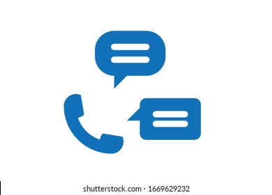 Call chat icon vector on white background blue version