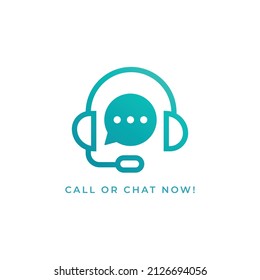 Call And Chat Us Now Icon Design Template