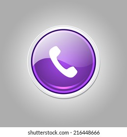 Call Circular Vector Purple Web Icon Button