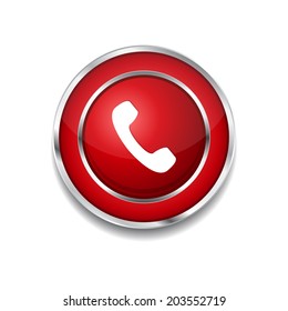 Call Circular Vector Red Web Icon Button