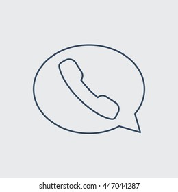 Call & Comment Vector Line Icon. Eps.-10.
