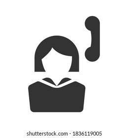 Call communication icon on white background