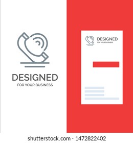 Call, Communication, Phone, Services Grey Logo Design and Business Card Template