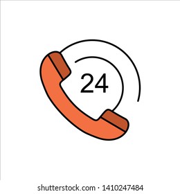 Call, Communication, Phone, Support  Flat Color Icon. Vector icon banner Template