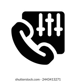 Aufruf-Konfigurationssymbol. Vektor-Glyphensymbol für Ihre Website, Ihr Mobiltelefon, Ihre Präsentation und Ihr Logo-Design.