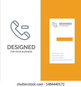 Call, Contact, Delete Grey Logo Design and Business Card Template. Vector Icon Template background
