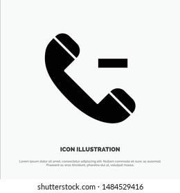 Call, Contact, Delete solid Glyph Icon vector. Vector Icon Template background