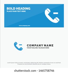 Call, Contact, Delete SOlid Icon Website Banner and Business Logo Template. Vector Icon Template background