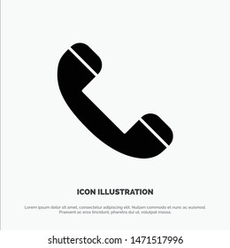 Call, Contact, Phone, Telephone solid Glyph Icon vector
