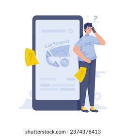 Call contact support center vector illustration