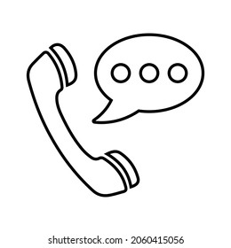 Call, contact, us outline icon. Line art vector.