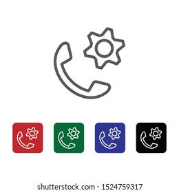 Call, control, gear, handmulticolor vector icon. Element of phone for mobile concept and web apps illustration. Thin line icon for website design and development. Vector icon