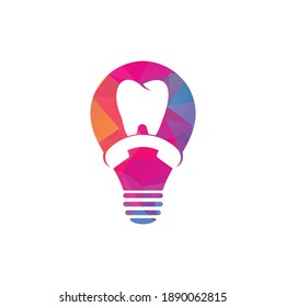 Call Dental bulb shape concept logo design template. Dental call logo design icon