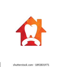 Rufen Sie die Design-Vorlage für das Logo des Dental Home Form auf. Design-Symbol für Dental-Anruf-Logo