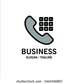Call, Dial, Phone, Keys Business Logo Template. Flat Color. Vector Icon Template background