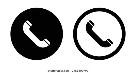 Call or dialer icon set in simple and stroke style in black and white color. Contact us. Telephone, communication. icon in flat style. Vector illustration. Phone icon set. Telephone symbol.